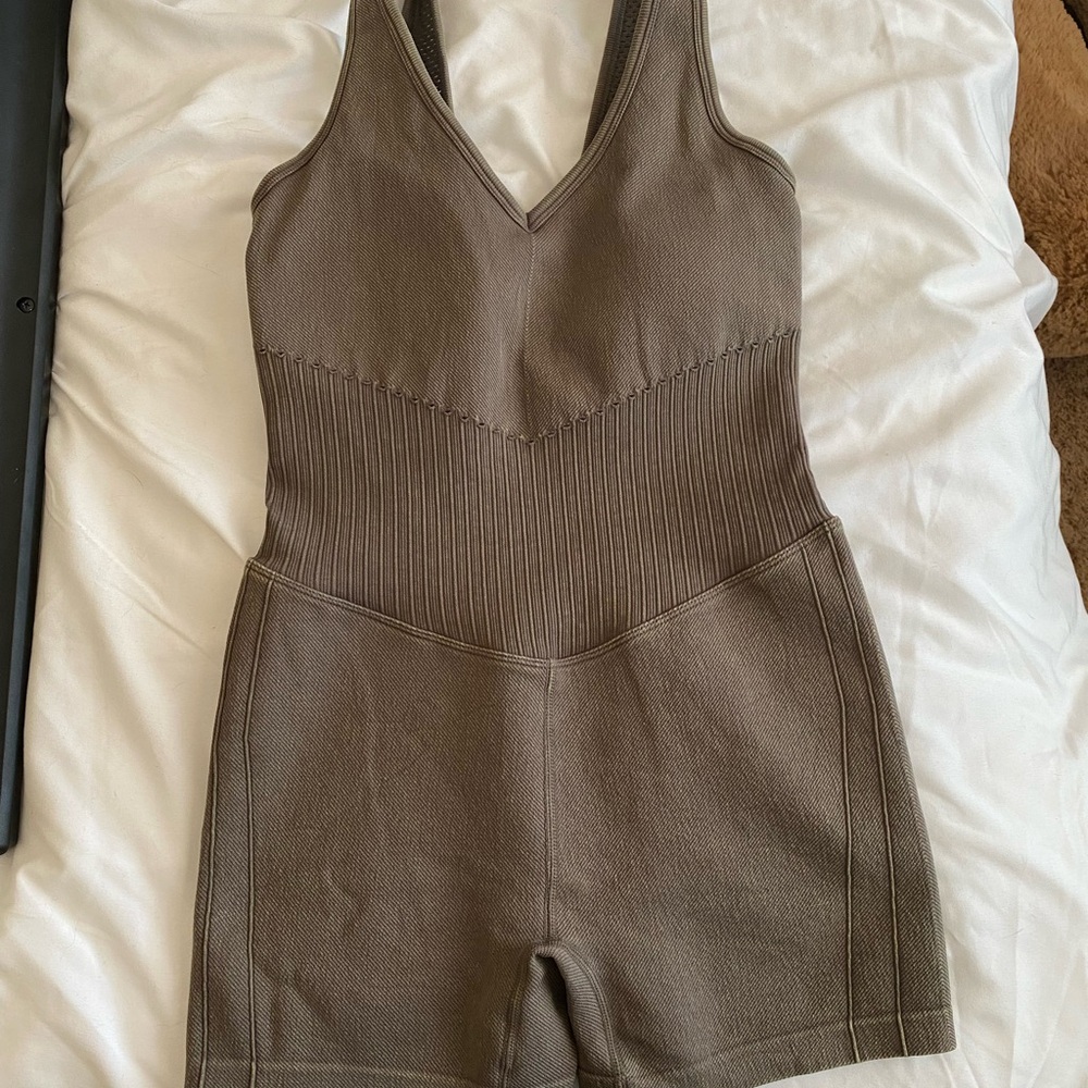 JoyLab Taupe Sleeveless Romper